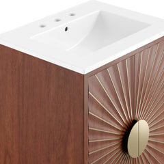 Daylight White/Walnut 24" Bathroom Vanity - Ornate Home