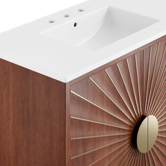 Daylight White/Walnut 36" Bathroom Vanity - Ornate Home