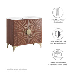 Daylight White/Walnut 36" Bathroom Vanity - Ornate Home