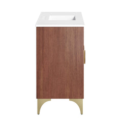 Daylight White/Walnut 48" Bathroom Vanity - Ornate Home