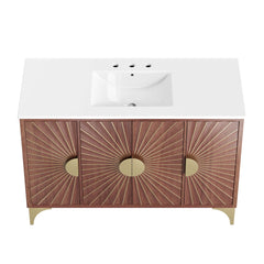 Daylight White/Walnut 48" Bathroom Vanity - Ornate Home