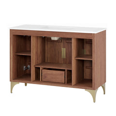 Daylight White/Walnut 48" Bathroom Vanity - Ornate Home