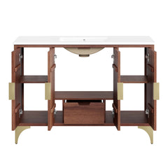 Daylight White/Walnut 48" Bathroom Vanity - Ornate Home