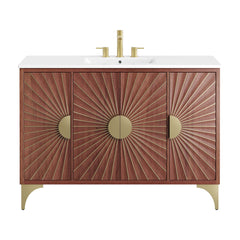Daylight White/Walnut 48" Bathroom Vanity - Ornate Home