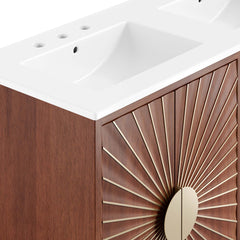 Daylight White/Walnut 48" Double Sink Bathroom Vanity - Ornate Home