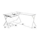 Dazenus Clear Glass Computer Desk - Ornate Home