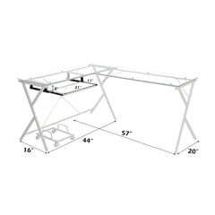 Dazenus Clear Glass Computer Desk - Ornate Home