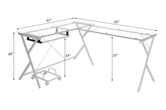 Dazenus Clear Glass Computer Desk - Ornate Home
