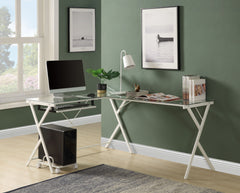 Dazenus Clear Glass Computer Desk - Ornate Home