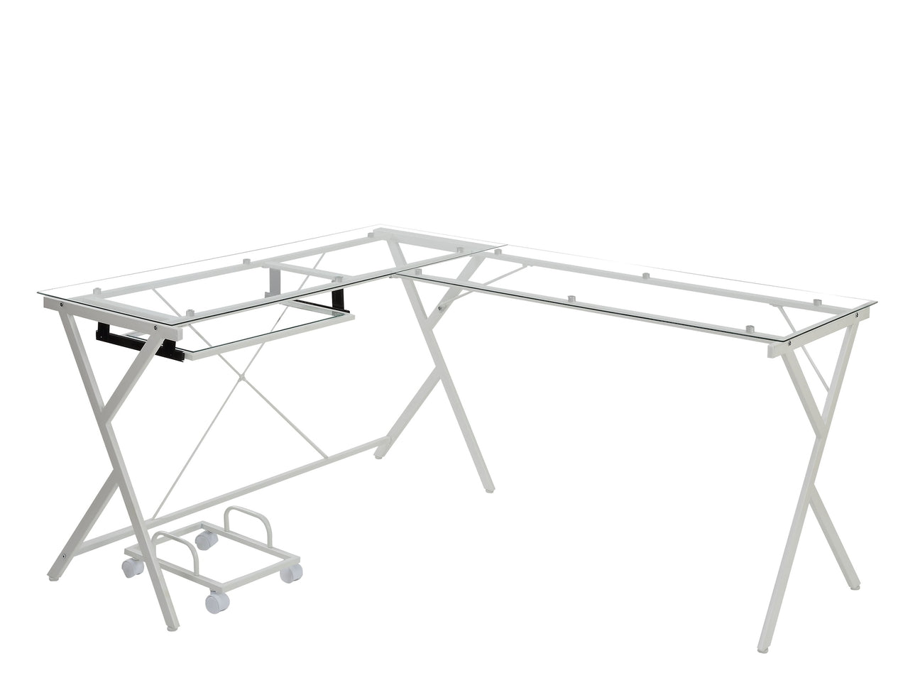 Dazenus Clear Glass Computer Desk - Ornate Home