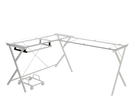 Dazenus Clear Glass Computer Desk - Ornate Home