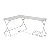 Dazenus White Composite Wood Computer Desk - Ornate Home