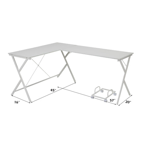 Dazenus White Composite Wood Computer Desk - Ornate Home