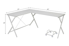Dazenus White Composite Wood Computer Desk - Ornate Home