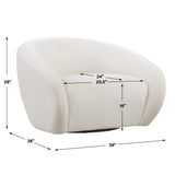 DeSoto Cream Swivel Chair - Ornate Home