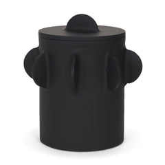 Deacon Matte Black Large Metal Canister with Sculptural Handles - Ornate Home