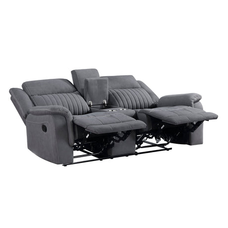 Dean Gray Double Reclining Loveseat - Ornate Home