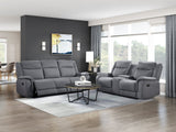 Dean Gray Double Reclining Loveseat - Ornate Home