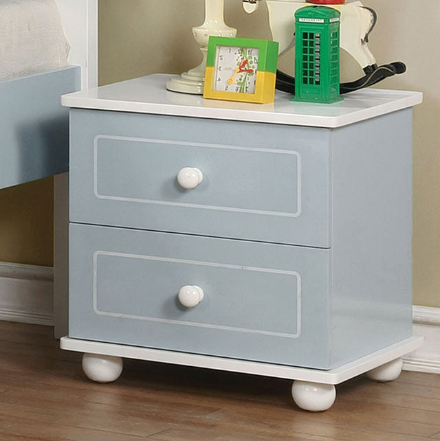 Deana Blue/White Nightstand - Ornate Home