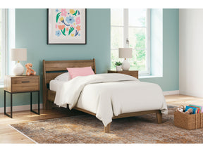 Deanlow Honey Twin Platform Panel Youth Bed - Ornate Home