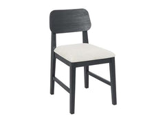 Deaven Black Upholstered Dining Chair Oak (Set of 2) - Ornate Home