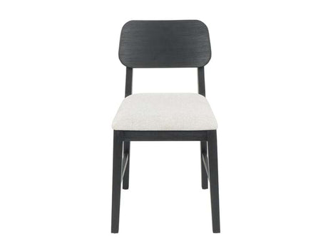 Deaven Black Upholstered Dining Chair Oak  (Set of 2) - Ornate Home