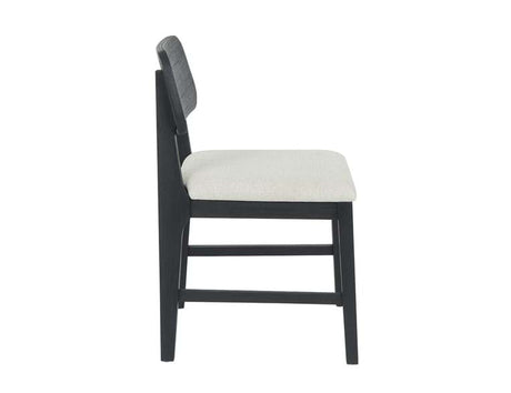Deaven Black Upholstered Dining Chair Oak  (Set of 2) - Ornate Home