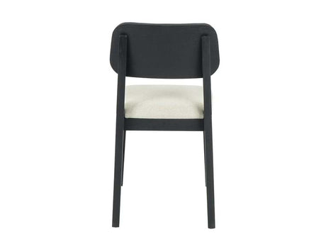 Deaven Black Upholstered Dining Chair Oak  (Set of 2) - Ornate Home