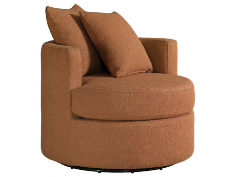 Debbie Burnt Orange Swivel Accent Chair - Ornate Home