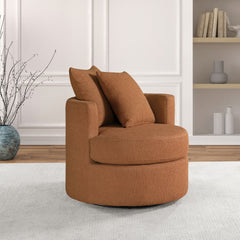 Debbie Burnt Orange Swivel Accent Chair - Ornate Home