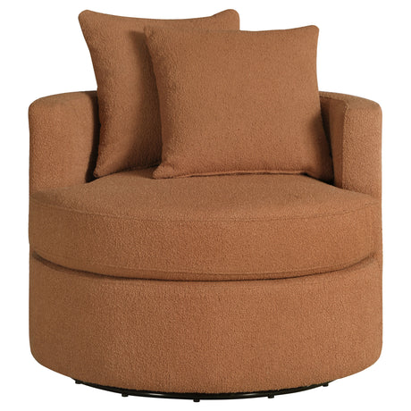 Debbie Burnt Orange Swivel Accent Chair - Ornate Home