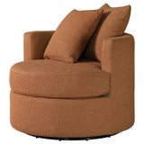 Debbie Burnt Orange Swivel Accent Chair - Ornate Home