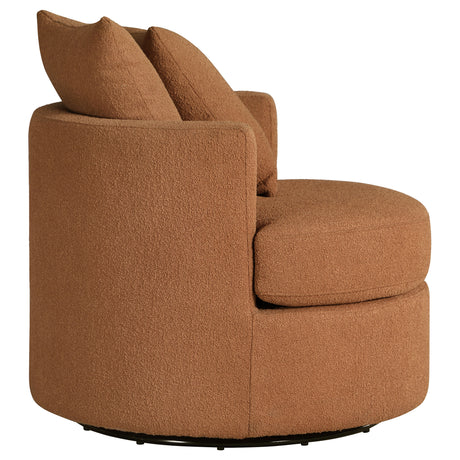 Debbie Burnt Orange Swivel Accent Chair - Ornate Home