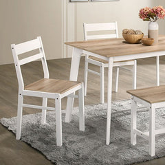 Debbie Natural/White 5 Pc. Dining Table Set - Ornate Home