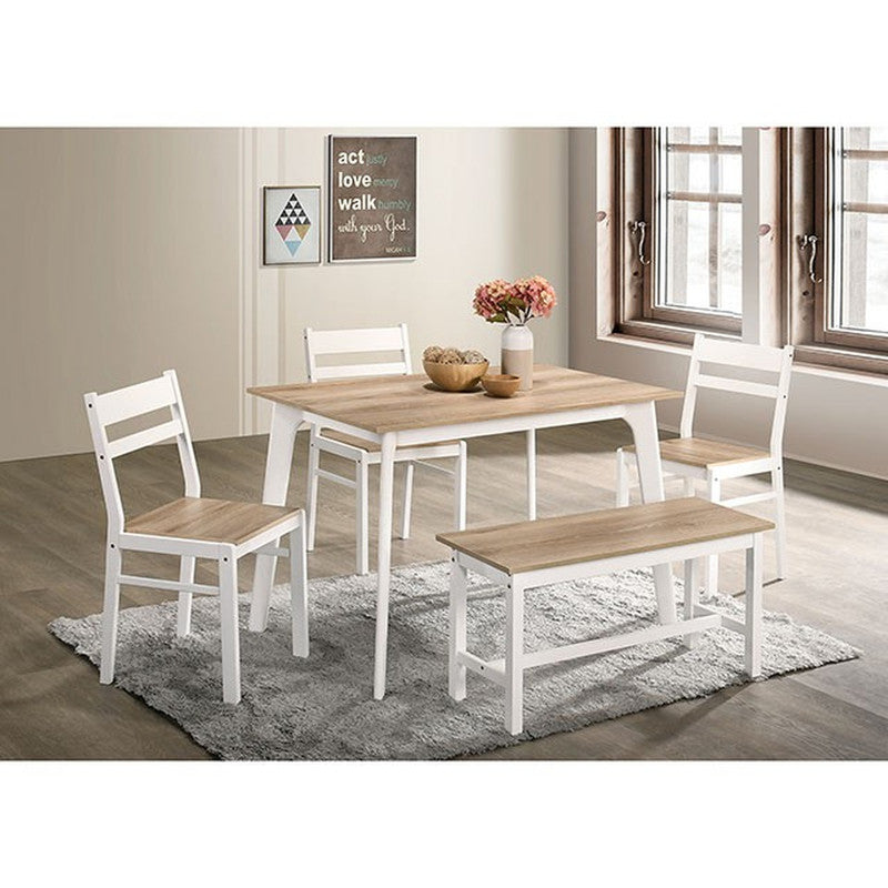 Debbie Natural/White 5 Pc. Dining Table Set - Ornate Home