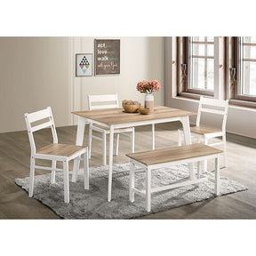 Debbie Natural/White 5 Pc. Dining Table Set - Ornate Home