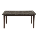 Decatur Dark Cherry & Black Marble Top Dining Table - Ornate Home