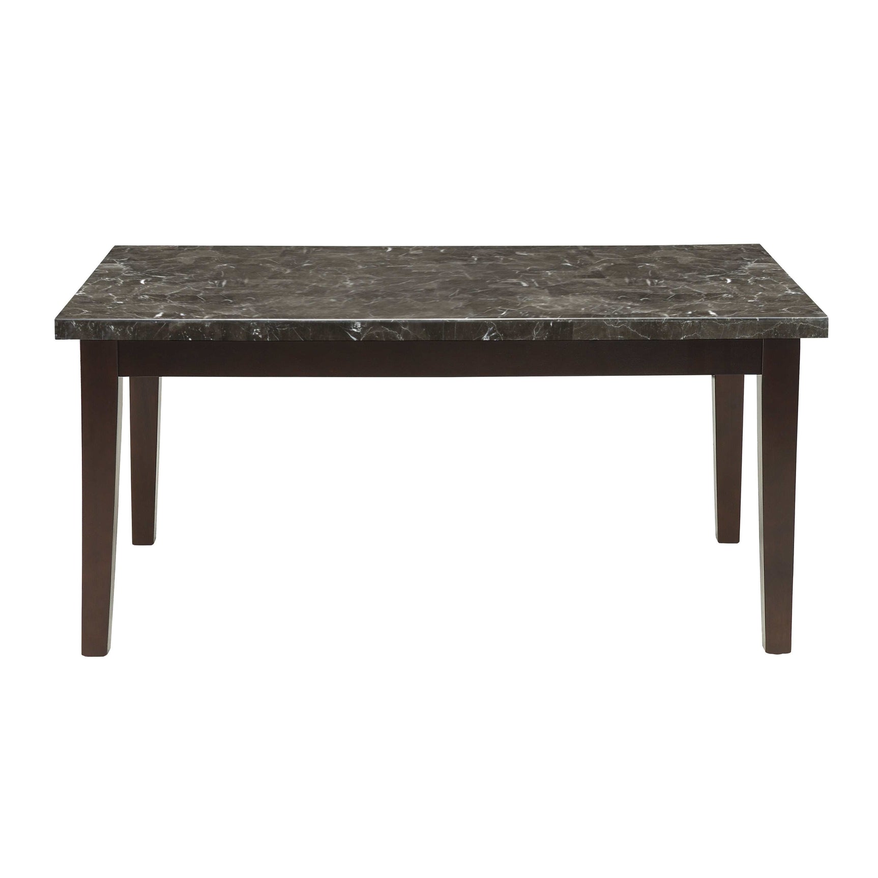 Decatur Dark Cherry & Black Marble Top Dining Table - Ornate Home