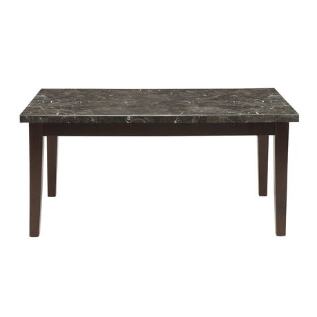 Decatur Dark Cherry & Black Marble Top Dining Table - Ornate Home