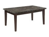 Decatur Dark Cherry & Black Marble Top Dining Table - Ornate Home