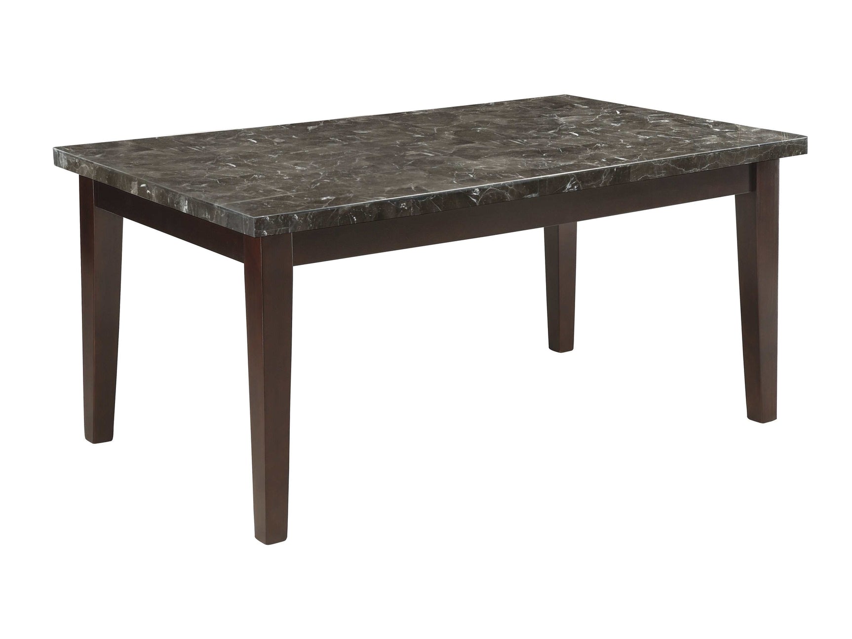 Decatur Dark Cherry & Black Marble Top Dining Table - Ornate Home