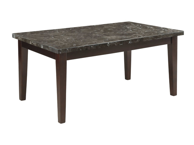 Decatur Dark Cherry & Black Marble Top Dining Table - Ornate Home