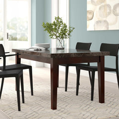 Decatur Dark Cherry & Black Marble Top Dining Table - Ornate Home