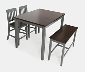 Decatur Lane Grey/Autumn Brown Counter Height Dining Table, (2) Stools, Bench - Ornate Home