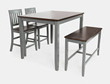 Decatur Lane Grey/Autumn Brown Counter Height Dining Table, (2) Stools, Bench - Ornate Home