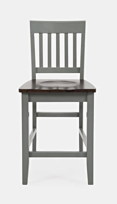 Decatur Lane Grey/Autumn Brown Counter Height Dining Table w/ 4 Stools, Bench - Ornate Home