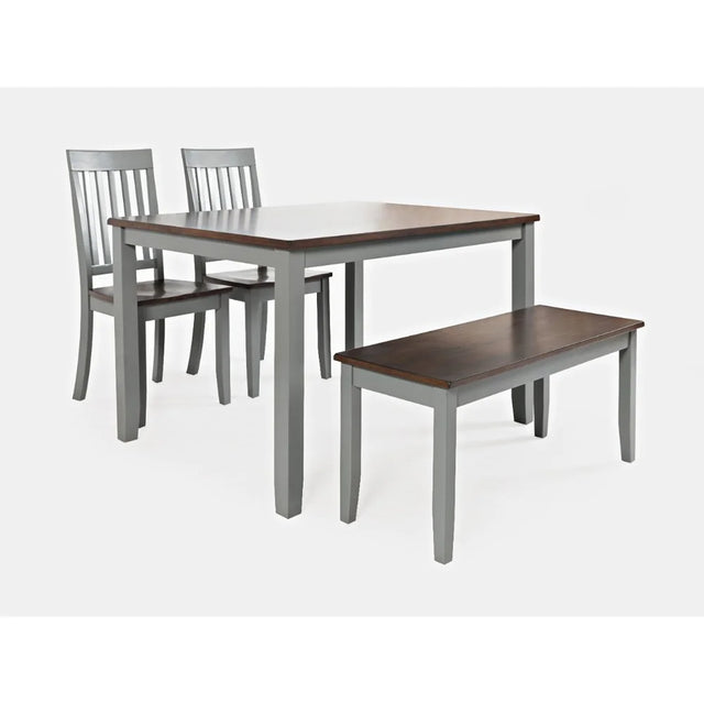 Decatur Lane Grey/Autumn Brown Dining Table, (2) Chairs, Bench - Ornate Home