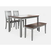 Decatur Lane Grey/Autumn Brown Dining Table w/ 4 Chairs, Bench - Ornate Home