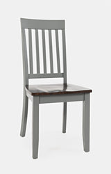 Decatur Lane Grey/Autumn Brown Slatback Chair (Set of 2) - Ornate Home