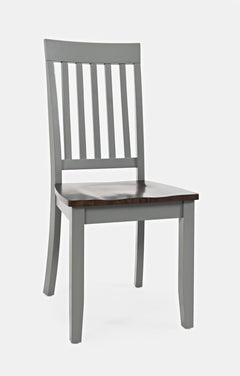 Decatur Lane Grey/Autumn Brown Slatback Chair (Set of 2) - Ornate Home